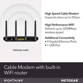 img 3 attached to 🚀 NETGEAR Nighthawk C7800 Cable Modem Router - Compatible with Xfinity by Comcast, Cox, Spectrum, Supports 2 Gigabit Plans, AC3200 WiFi Speed, DOCSIS 3.1