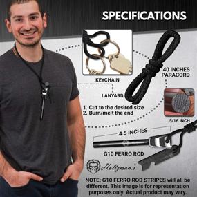 img 2 attached to 🔥 6-Inch Premium Ferro Rod Fire Starter Gift Box, 4 1/2-Inch Ferrocerium Rod Survival Kit - 3-in-1 Magnesium Flint and Steel Set with Paracord & Scraper - Lightweight Emergency Camping Tool