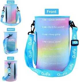 img 2 attached to 🚰 QuiFit Sports Gallon Water Bottle Sleeve Carrier Holder with Shoulder Strap for 128 oz or 64 oz Tritan Bottles (Bottle not included)