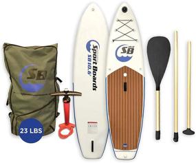 img 4 attached to 🏄 Inflatable Sport Board AIRBO 10.6' Premium ISUP Stand Up Paddle Board with Backpack - Double Action Pump - 3 Piece SUP Paddle