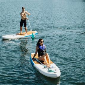 img 3 attached to 🏄 Inflatable Sport Board AIRBO 10.6' Premium ISUP Stand Up Paddle Board with Backpack - Double Action Pump - 3 Piece SUP Paddle