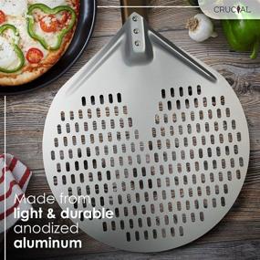 img 3 attached to 🍕 CRUCIALTREATS Round Aluminum Pizza Peel - Easy Installation Handle & Perforated Design for Perfect Pizza Baking (14” Peel w/ 14” Handle)