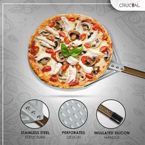 img 1 attached to 🍕 CRUCIALTREATS Round Aluminum Pizza Peel - Easy Installation Handle & Perforated Design for Perfect Pizza Baking (14” Peel w/ 14” Handle)