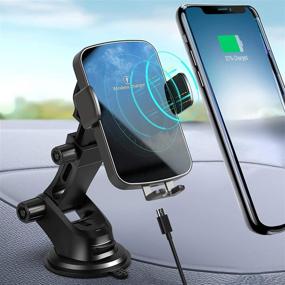 img 4 attached to 📱 Superdanny Wireless Car Charger - Fast Charging Auto Clamping Mount for iPhone/Samsung