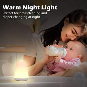 img 1 attached to 🌙 BAXIA Dimmable Bedside Lamp: Rechargeable Touch Sensor Night Light for Breastfeeding with RGB Color-Changing, 1 Hour Timer, Warm White - Up to 80H