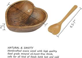 img 3 attached to 🍃 Decorative Heart-Shaped Wood Bowl