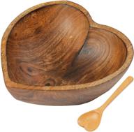 🍃 decorative heart-shaped wood bowl логотип