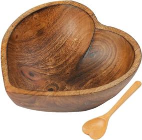 img 4 attached to 🍃 Decorative Heart-Shaped Wood Bowl