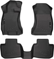 🚗 husky liners 99801 black weatherbeater floor liners for subaru crosstrek & impreza (2016-2017 & 2012-2016) - front & 2nd seat logo