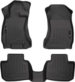 img 4 attached to 🚗 Husky Liners 99801 Black Weatherbeater Floor Liners for Subaru Crosstrek & Impreza (2016-2017 & 2012-2016) - Front & 2nd Seat