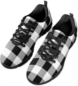 img 1 attached to 👟 PinUp Angel Women's Lightweight Buffalo Plaid Walking Shoes: Comfy Sports Running Work Sneaker