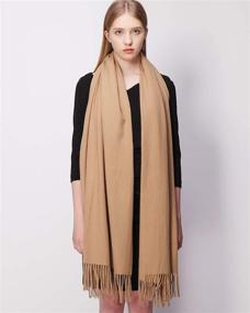 img 2 attached to Cashmere Pashmina Shawls Thicker Scarves Women's Accessories