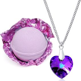 img 1 attached to Роскошный бомбочка для ванной Enliven Me Lavender весом 10 унций 🛀 с ожерельем изготовленным с использованием кристалла - сделано в США