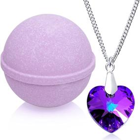 img 4 attached to Luxurious 10 oz Enliven Me Lavender Bath Bomb 🛀 with Necklace Crafted with Crystal - Made in the USA