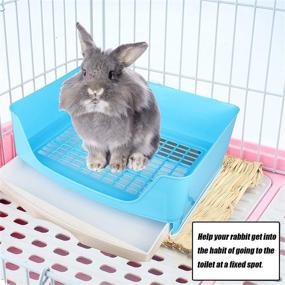 img 2 attached to 🐰 Tfwadmx Big Rabbit Litter Box - Large Pet Pan with Drawer Corner Toilet Tray - Bunny Poop Scoop Ideal for Adult Guinea Pigs, Chinchillas, Ferrets, Galesaurs, and Small Animals