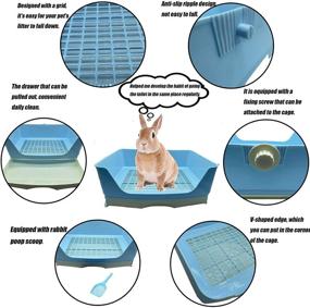 img 1 attached to 🐰 Tfwadmx Big Rabbit Litter Box - Large Pet Pan with Drawer Corner Toilet Tray - Bunny Poop Scoop Ideal for Adult Guinea Pigs, Chinchillas, Ferrets, Galesaurs, and Small Animals