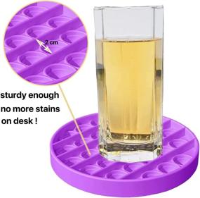 img 1 attached to 🍶 Roeoi Silicone Coasters for Protecting Drinking Glasses: Premium Quality and Durability