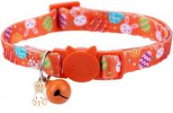 vibrant boombone easter cat collar breakaway 🐱 with bell: ideal orange puppy collar for small dogs логотип