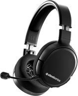 renewed steelseries arctis 1 wireless gaming headset with usb-c and clearcast microphone compatible with multiple devices in black logo
