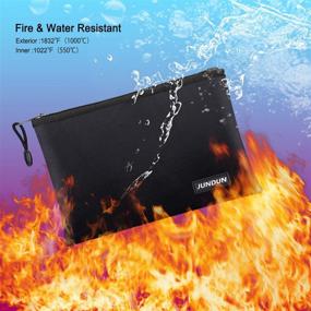 img 3 attached to 🔥 JUNDUN Fireproof Document Bags: Secure Fireproof Storage for A4 Documents, Cash, and Tablets