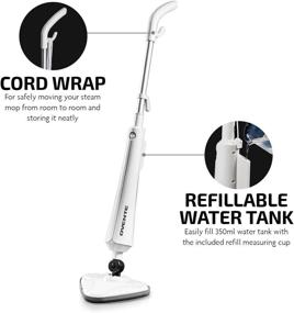 img 2 attached to 🧽 Ovente Heavy Duty Electric Steam Mop: Ultimate Tile Cleaner & Hard Wood Floor Steamer with Rotating Head, Refillable Water Tank, and Microfiber Pads - Great for Sanitizing Surfaces (White ST405W)