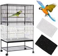 daoeny bird cage cover: adjustable seed catcher with twinkle moon star design - ideal for parrot, parakeet, macaw cages logo