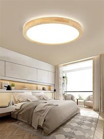 img 1 attached to 🔆 Goomavi 15.8" Modern Wood Flush Mount Ceiling Light Fixture - Sleek LED Round Ceiling Lighting for Living Room, Bedroom, Kitchen, Dining Room & Laundry - Neutral Light