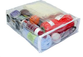 img 4 attached to 📦 Oreh Homewares Clear Vinyl Zippered Storage Bags - Heavy Duty (12"x15"x4") - 5-Pack" (3.1 Gallon)