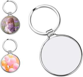 img 4 attached to Top 10 Pieces of BOSSTOP Sublimation Blank Round Metal Keychains with Key Rings for Heat Pressing