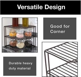 img 1 attached to 🔸 Smart Design 3-Tier Kitchen Corner Shelf Rack - Steel Metal Wire - Rust Resistant - Organize Plates, Dishes, Cabinets, Pantry - Kitchen Organization - 9 x 8 Inch - Bronze