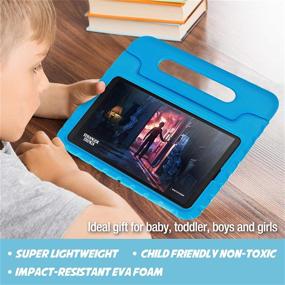 img 2 attached to 🔵 ProCase Samsung Galaxy Tab A7 10.4 2020 Kids Case - Shock Proof Convertible Handle Stand Cover for Galaxy Tab A7 - Blue