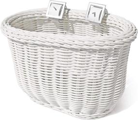 img 3 attached to Colorbasket 01242 Kid's Weather-Resistant Front Handlebar Bike Basket with Adjustable Leather Straps - White