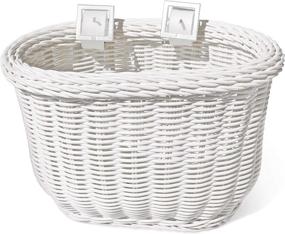 img 4 attached to Colorbasket 01242 Kid's Weather-Resistant Front Handlebar Bike Basket with Adjustable Leather Straps - White