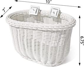 img 2 attached to Colorbasket 01242 Kid's Weather-Resistant Front Handlebar Bike Basket with Adjustable Leather Straps - White