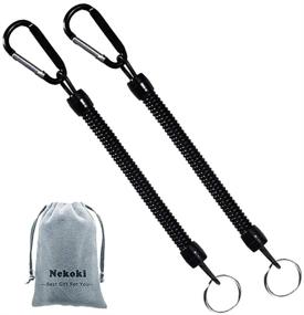 img 4 attached to 🔑 Coil Springs Keychain Cellphone Snap Hook Holder: Retractable Coil Cord & Carabiner Keychain - Father's Day Gift, Pack of 2