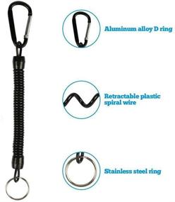 img 2 attached to 🔑 Coil Springs Keychain Cellphone Snap Hook Holder: Retractable Coil Cord & Carabiner Keychain - Father's Day Gift, Pack of 2