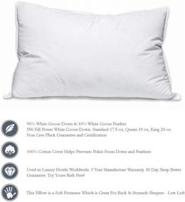img 3 attached to 🔺 Standard Soft White Goose Down Pillow by Pillowtex - High-End Quality