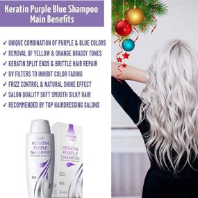 img 1 attached to Vitamins Keratin Purple Toning Shampoo: Banish Brassiness & Revitalize Hair- Ideal for Bleached, Platinum, Silver, or Colored Tresses