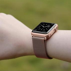 img 3 attached to 🔗 Magnetic iWatch Band - Stainless Steel Mesh Loop for Apple Watch 38mm 40mm 42mm 44mm - Compatible with Series 6/5/4/3/2/1/SE - Stylish Sport Wristband