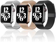 🔗 magnetic iwatch band - stainless steel mesh loop for apple watch 38mm 40mm 42mm 44mm - compatible with series 6/5/4/3/2/1/se - stylish sport wristband logo