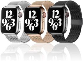 img 4 attached to 🔗 Magnetic iWatch Band - Stainless Steel Mesh Loop for Apple Watch 38mm 40mm 42mm 44mm - Compatible with Series 6/5/4/3/2/1/SE - Stylish Sport Wristband