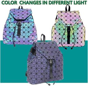 img 3 attached to 👜 HotOne Luminous Geometric Purse: Trendy Color Changing Backpack and Handbags for Women