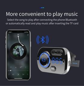 img 2 attached to Enhance Your Car Audio Experience with Bluetooth FM Transmitter: Wireless Radio Adapter, Hands-Free Calling, Dual USB Ports, TF Card/AUX Support