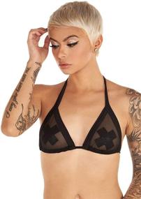 img 4 attached to 👙 Cool Cuts: iHeartRaves Cutout Bikini Halter Rave Crop Top (One Size)