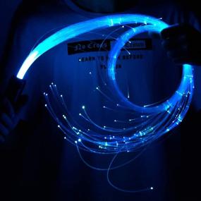 img 4 attached to AKEPO Fiber Optic Whip Dancing Rave Toy: 10 Colors, 40 Effect Modes for Dance Parties, Music Festivals, Art Light Shows, Stage Carnival