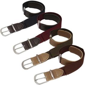 img 4 attached to 👦 Stylish and Versatile: BMC Boys 4pc Adjustable Elastic Band With Leather Loop Belt Set in Assorted Colors