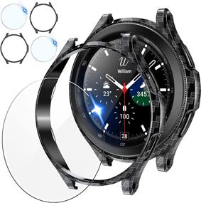 img 4 attached to ⌚ Высокая защита: Tensea [2+2 набора] для Samsung Galaxy Watch 4 Classic - 42 мм Закаленное стекло и чехол из углеродного волокна