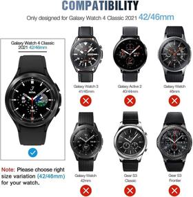 img 3 attached to ⌚ Высокая защита: Tensea [2+2 набора] для Samsung Galaxy Watch 4 Classic - 42 мм Закаленное стекло и чехол из углеродного волокна