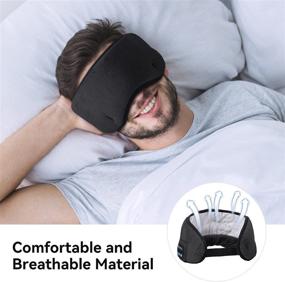 img 3 attached to 😴 Stress Relief Sleep Mask with Bluetooth Headphones - Wireless Headset and 3D Eye Cover (Black)