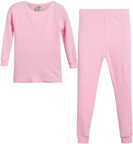 img 4 attached to Sassy 2-Piece Thermal Underwear for Active Girls - Sweet & Comfy Clothing Option